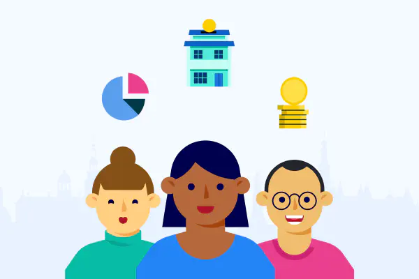 Logo of banner voor het BRXS Vrouwen Investeren Samen programma