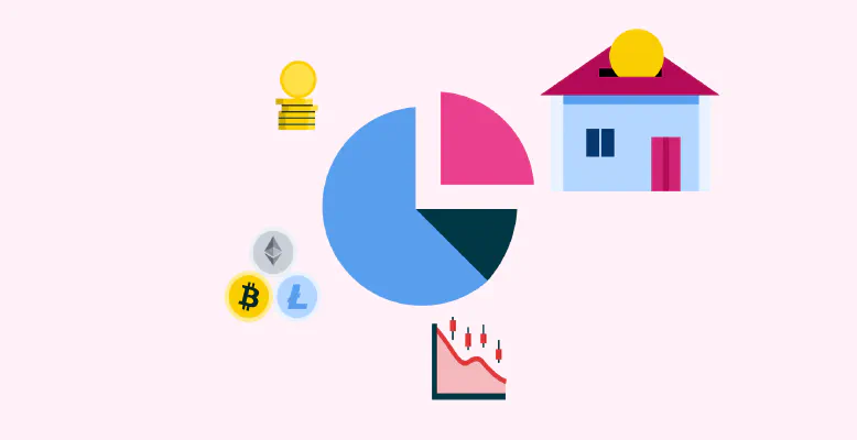 Abstract graphic representing diversification across different asset classes including real estate.